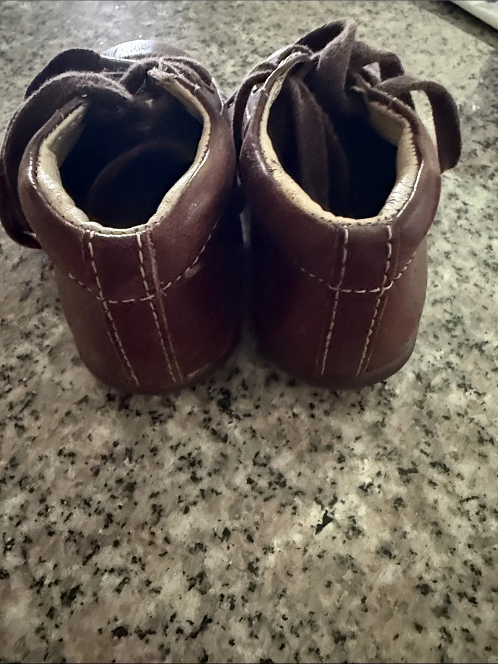 Stride Rite Brown Leather Toddler Lace-Up Dress Shoes  size 6w